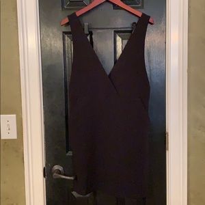 H&M black plunge neckline dress 10